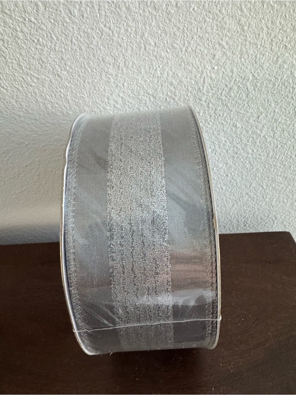 Silver Decorative Wired Ribbon Roll 50 yds- NWT